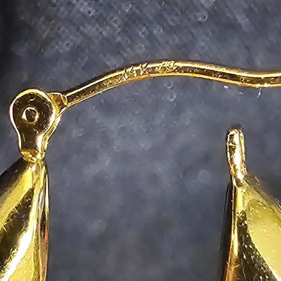 14K Gold Hoop Earrings - Picture 2 of 8